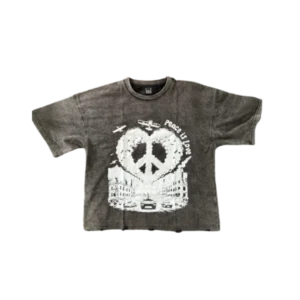 Acid Black Print Peace Is Love Tee